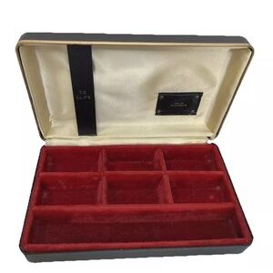Golf Men Jewelry Box Vintage Black Red Brass Velvet 3D Golfer Nostalgia 50s Rare